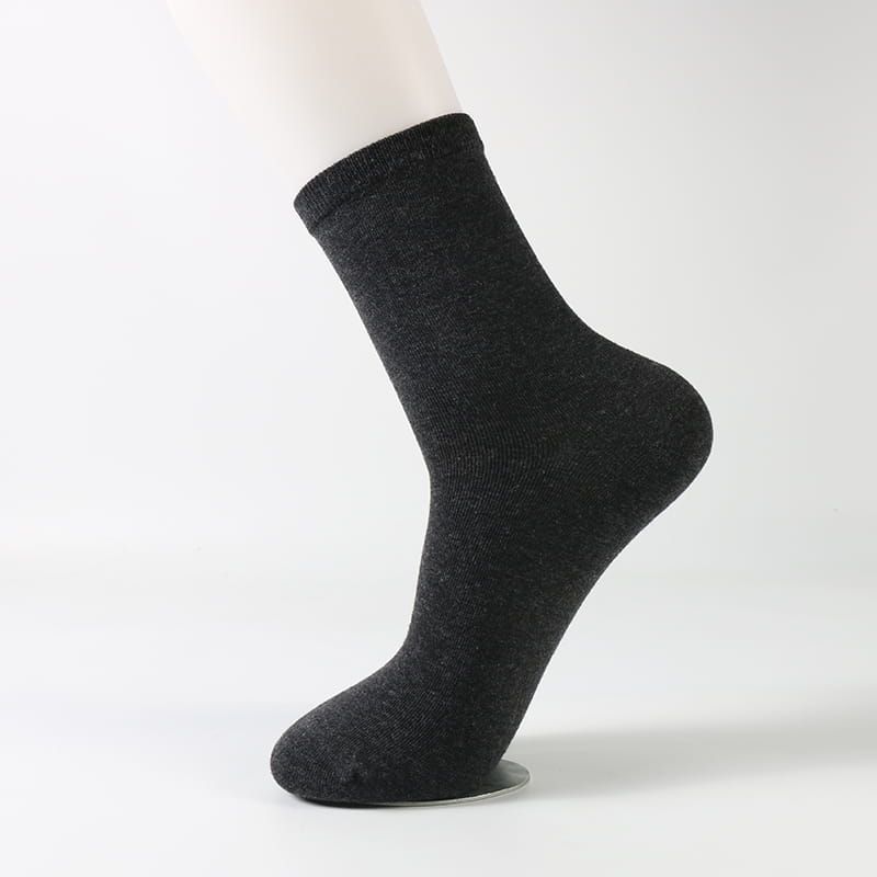 Chaussettes en coton pour hommes, couleur unie, robe d'affaires, automne et hiver