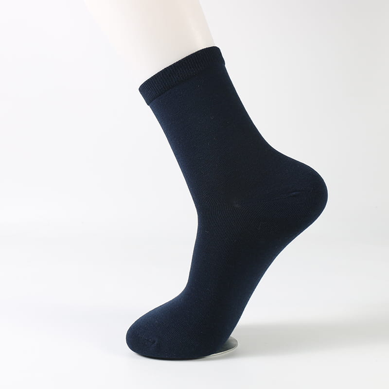 Chaussettes en coton pour hommes, couleur unie, robe d'affaires, automne et hiver