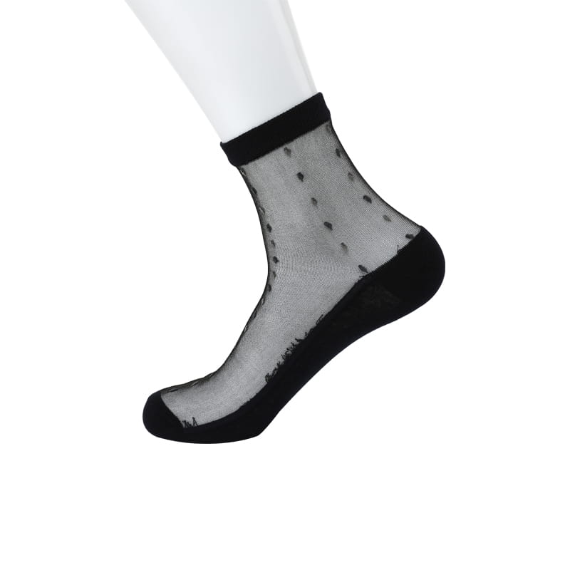 Produit breveté décontracté hommes cristal soie verticale coton bas chaussettes en nylon