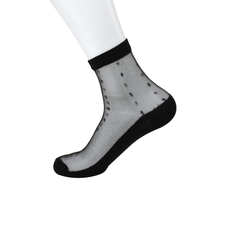 Produit breveté décontracté hommes cristal soie verticale coton bas chaussettes en nylon