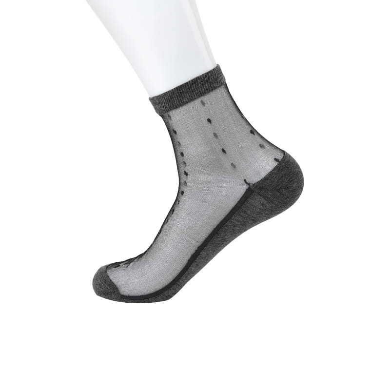 Produit breveté décontracté hommes cristal soie verticale coton bas chaussettes en nylon