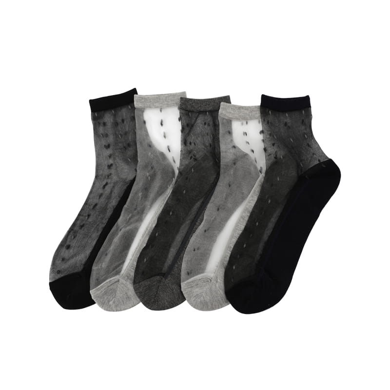 Produit breveté décontracté hommes cristal soie verticale coton bas chaussettes en nylon