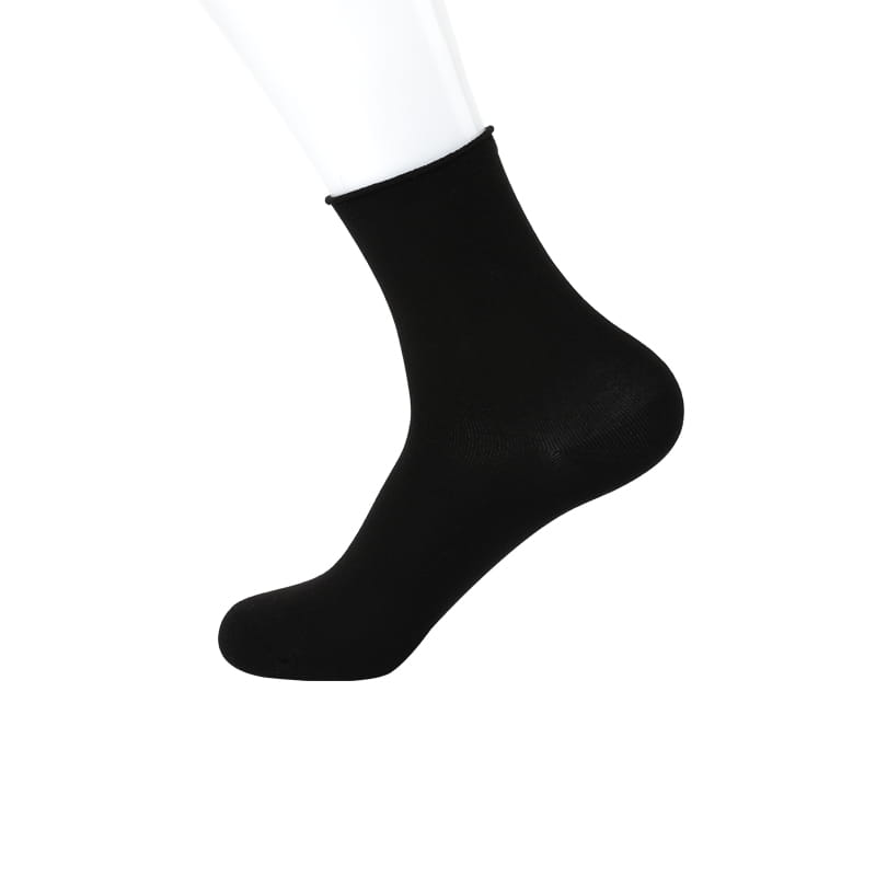 Chaussettes pour hommes en coton à bouche roulée naturelle talon renforcé cousu à la main chaussettes pour hommes super douces