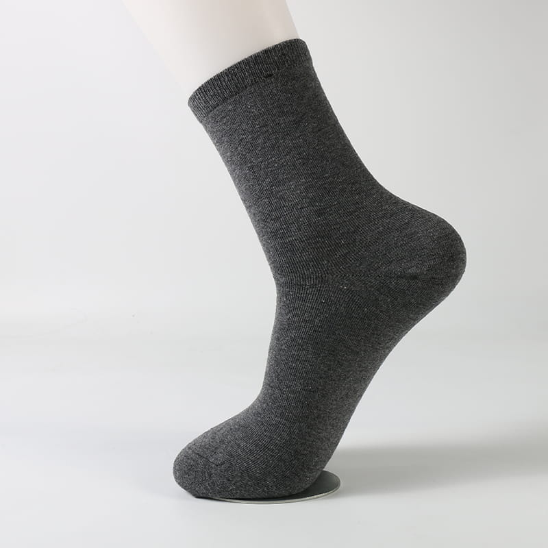 Chaussettes en coton pour hommes, couleur unie, robe d'affaires, automne et hiver