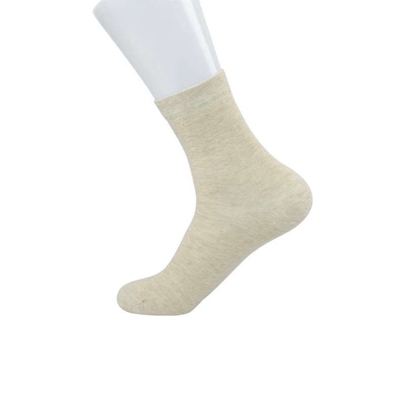 Chaussettes pour hommes en coton de couleur naturelle, respirantes, absorbant l'humidité, épaisses et inoffensives, cousues à la main