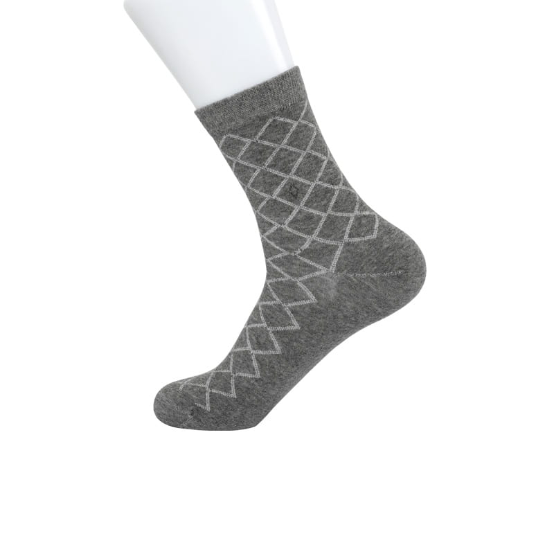 Chaussettes en coton peigné épais pour hommes, couture à la main, fleur de diamant, automne et hiver