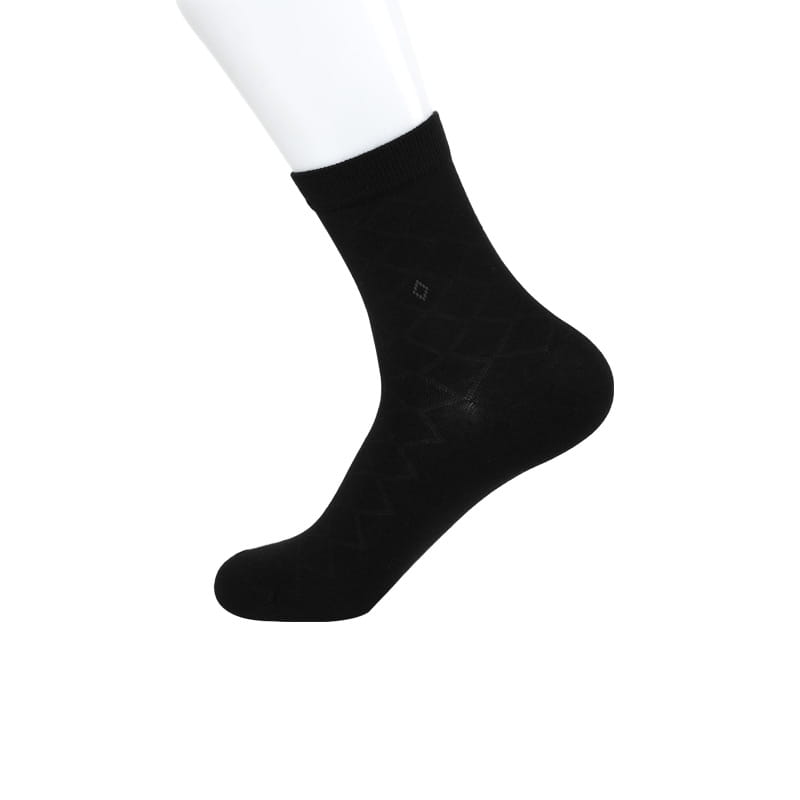 Chaussettes en coton peigné épais pour hommes, couture à la main, fleur de diamant, automne et hiver