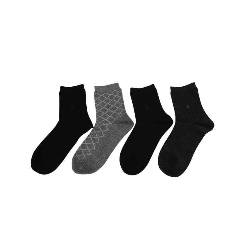 Chaussettes en coton peigné épais pour hommes, couture à la main, fleur de diamant, automne et hiver