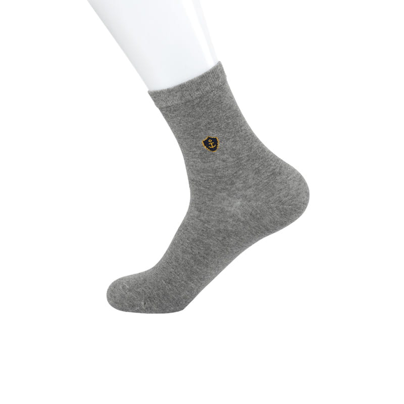 Chaussettes pour hommes, en coton peigné épais, cousues à la main, ancre en fer, fleur, automne et hiver