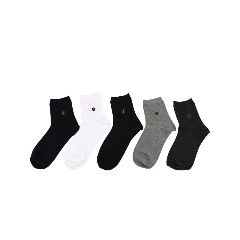 Chaussettes pour hommes, en coton peigné épais, cousues à la main, ancre en fer, fleur, automne et hiver