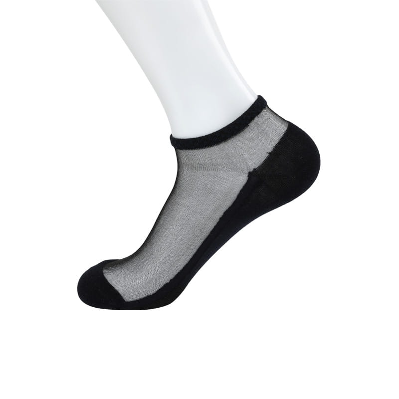 Chaussettes d'été fines en nylon et soie transparentes, antidérapantes, pour massage, bateau pour hommes