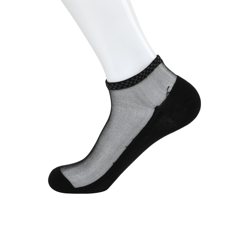 Chaussettes d'été fines en nylon et soie transparentes, antidérapantes, pour massage, bateau pour hommes