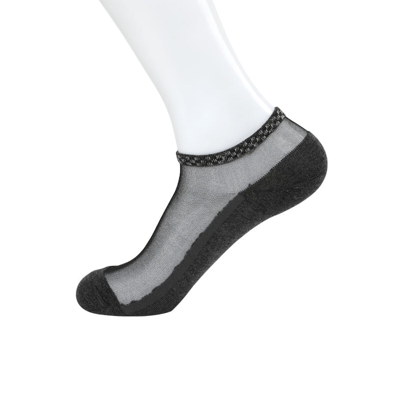 Chaussettes d'été fines en nylon et soie transparentes, antidérapantes, pour massage, bateau pour hommes