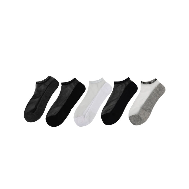 Chaussettes d'été fines en nylon et soie transparentes, antidérapantes, pour massage, bateau pour hommes