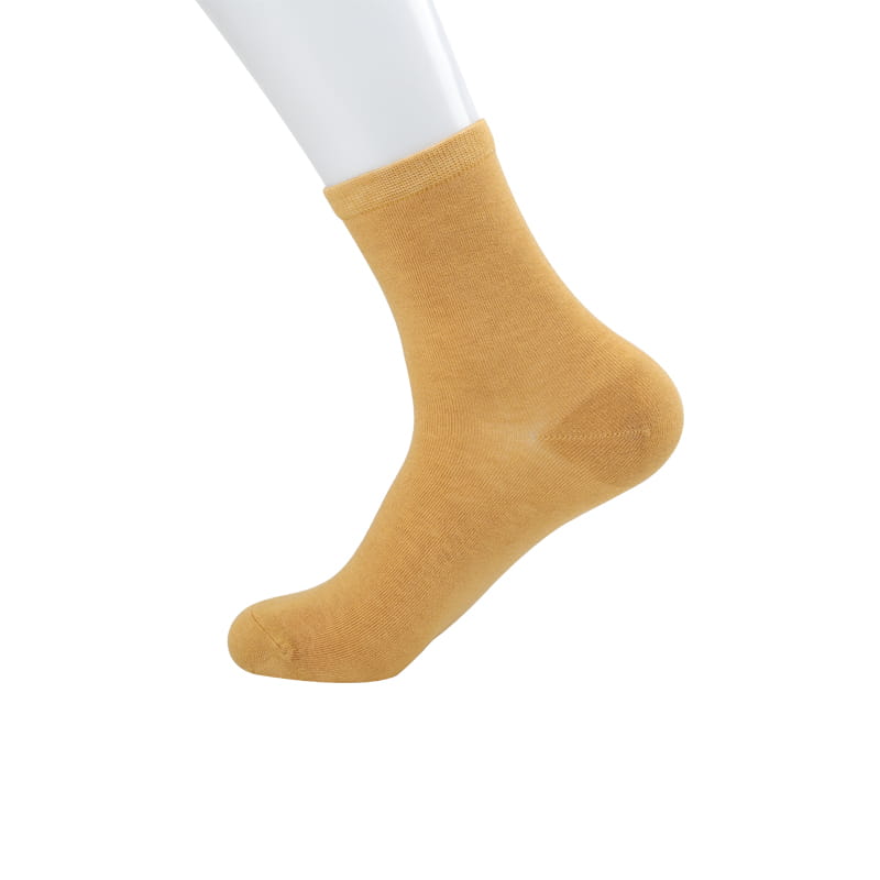 Chaussettes pour hommes en fibre de bambou, manchette de couleur unie, chaussettes cousues à la main