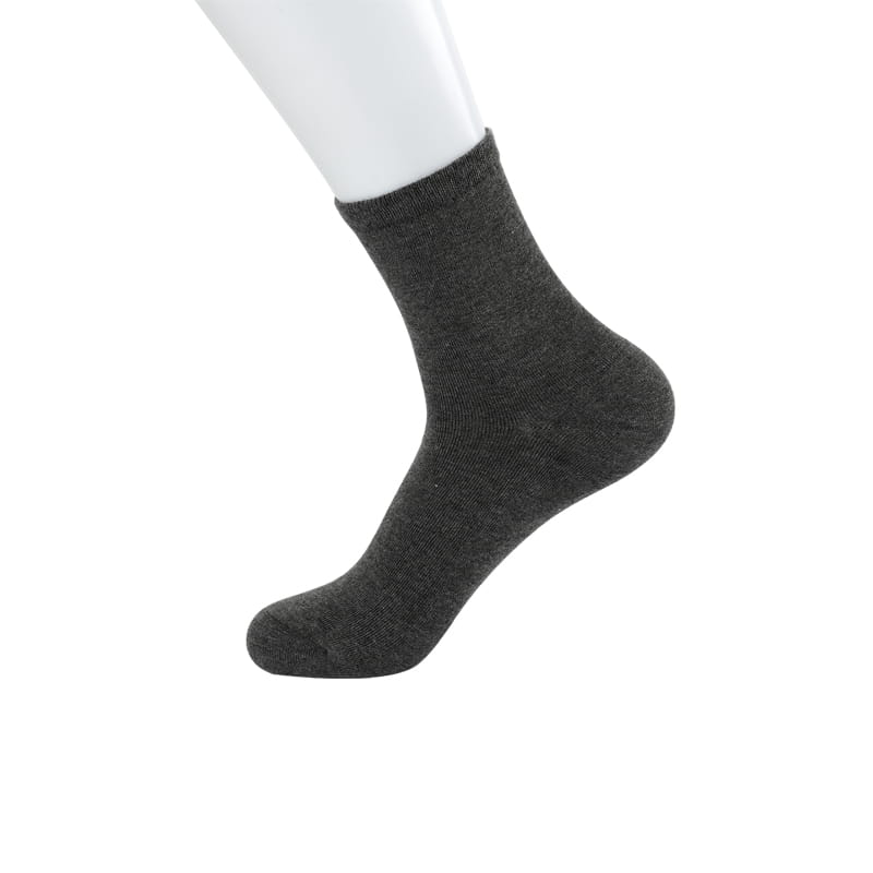 Chaussettes pour hommes en fibre de bambou, manchette de couleur unie, chaussettes cousues à la main