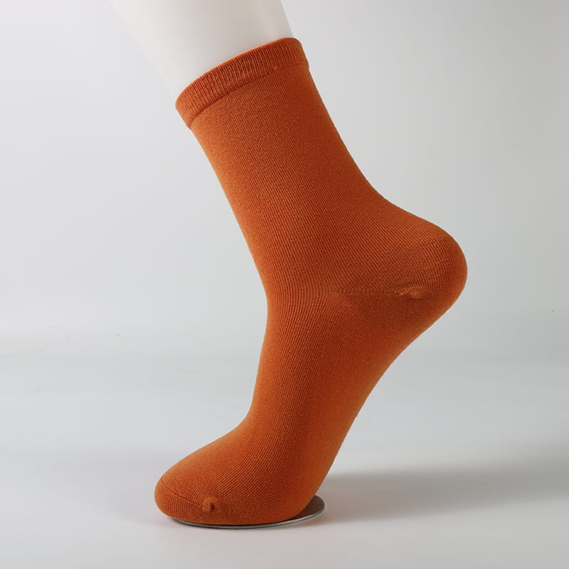 Chaussettes en coton pour hommes, couleur unie, robe d'affaires, automne et hiver