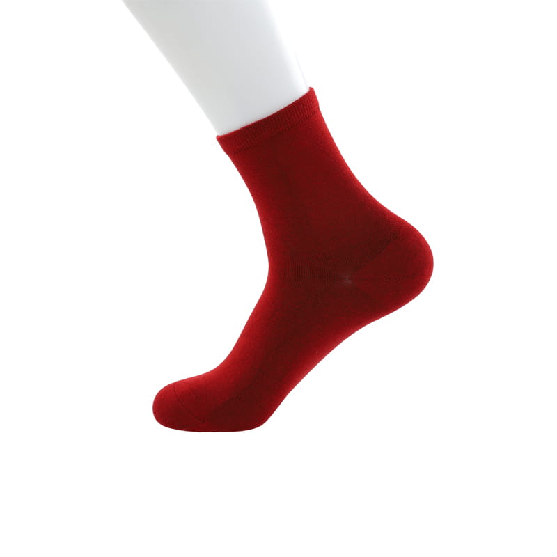 Chaussettes pour hommes en fibre de bambou, manchette de couleur unie, chaussettes cousues à la main