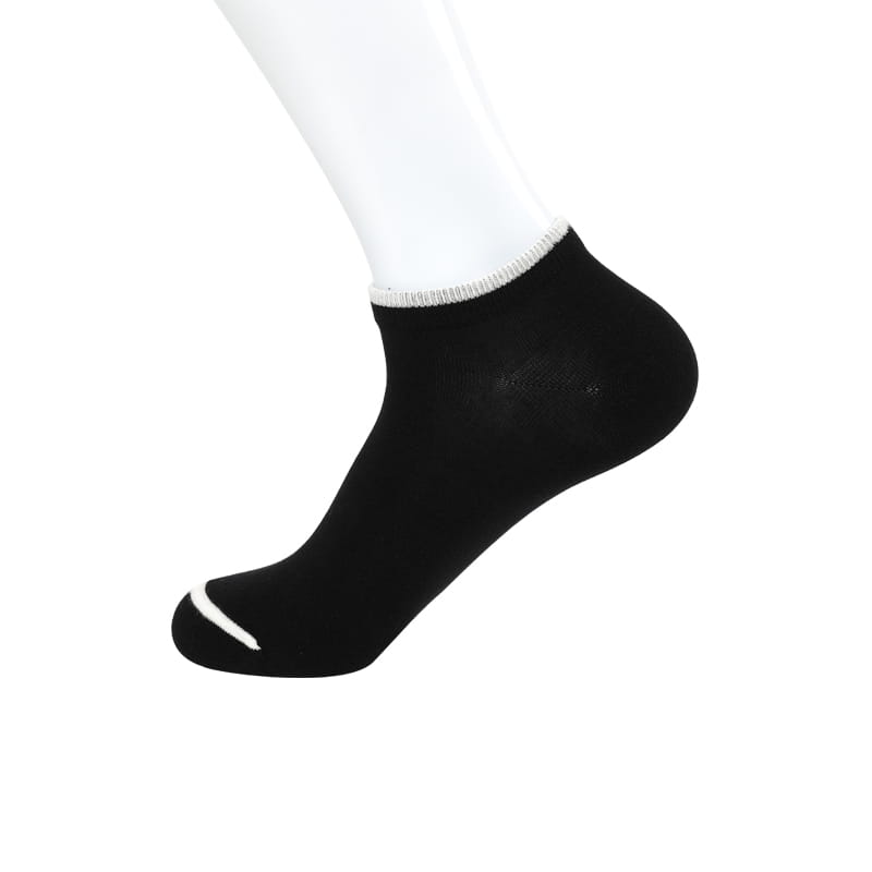 Chaussettes bateau homme en coton peigné à bandes colorées cousues main