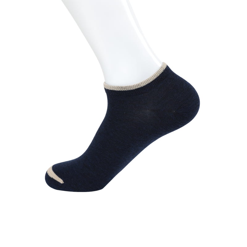 Chaussettes bateau homme en coton peigné à bandes colorées cousues main