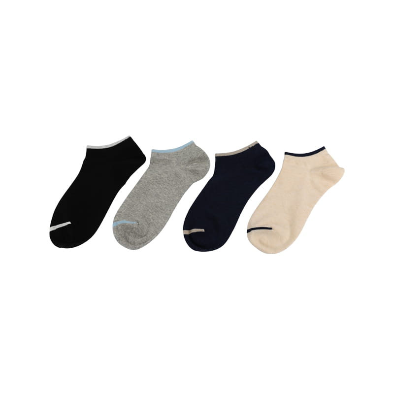 Chaussettes bateau homme en coton peigné à bandes colorées cousues main