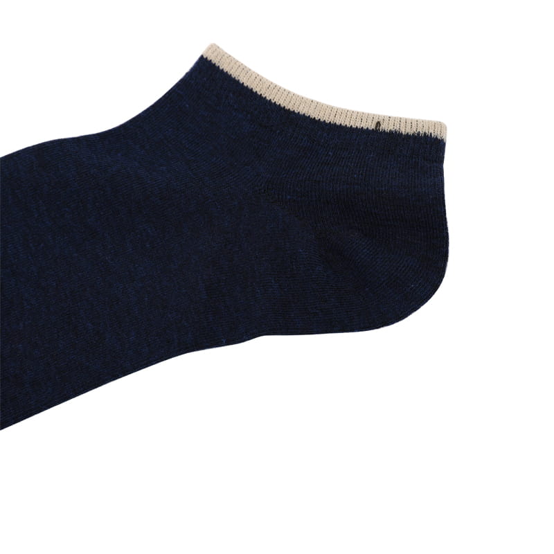 Chaussettes bateau homme en coton peigné à bandes colorées cousues main