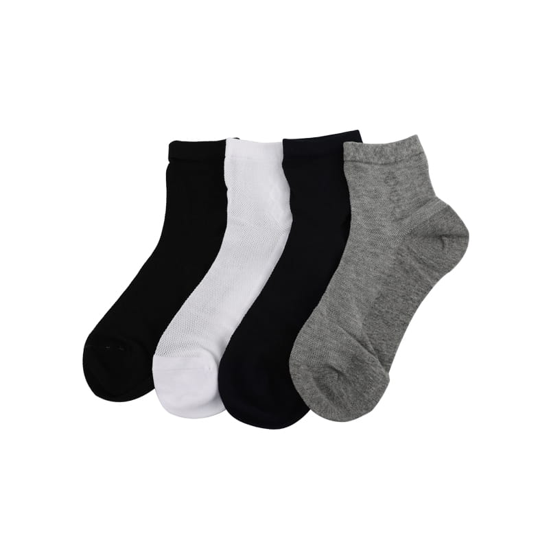 Chaussettes décontractées pour hommes, en coton peigné doux et anti-boulochage, Ultra-minces, demi-maille unie, cousues à la main