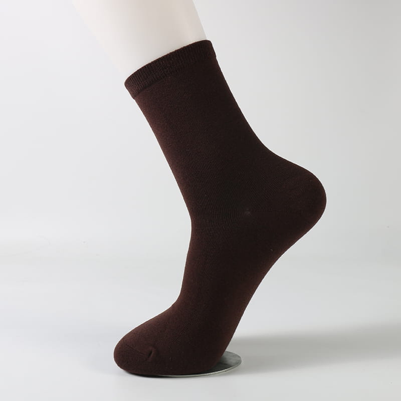 Chaussettes en coton pour hommes, couleur unie, robe d'affaires, automne et hiver