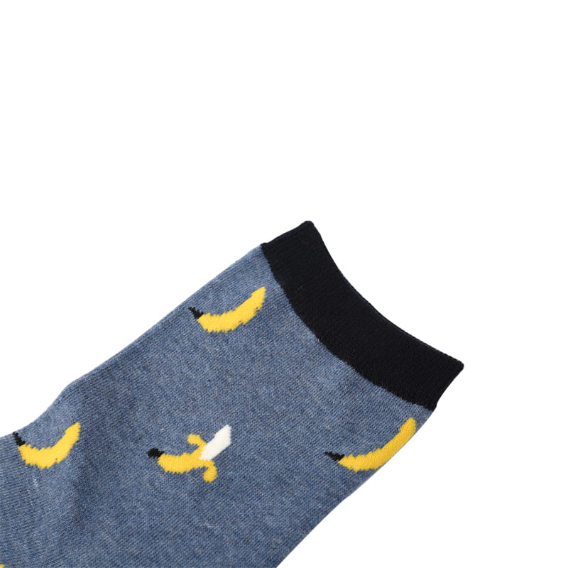 Chaussettes en coton peigné épais pour hommes, motif de notes d'automne et d'hiver, cousues à la main