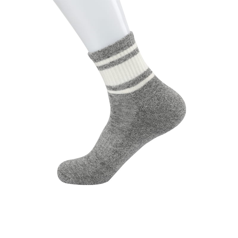 100% coton éponge décontracté bande horizontale fleur semelle fonction de compression sport homme chaussettes