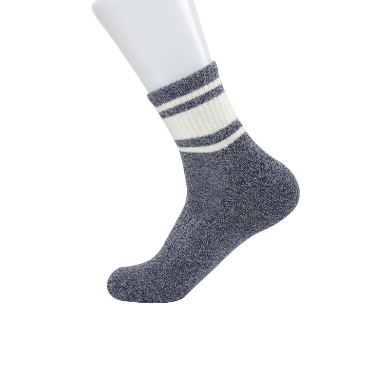 100% coton éponge décontracté bande horizontale fleur semelle fonction de compression sport homme chaussettes