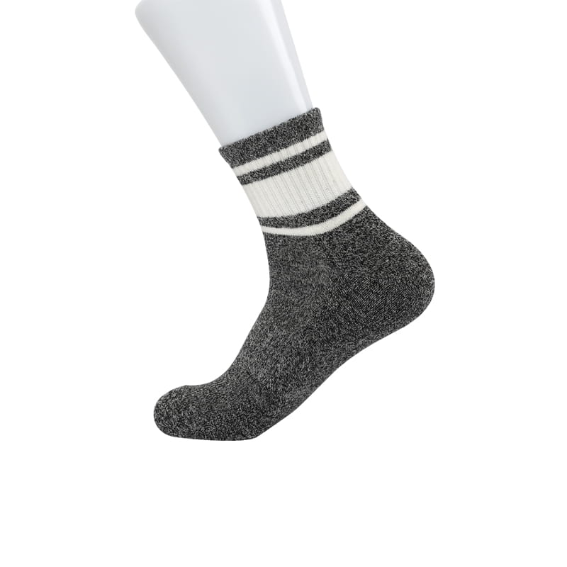 100% coton éponge décontracté bande horizontale fleur semelle fonction de compression sport homme chaussettes