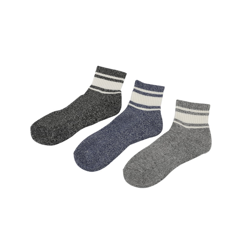 100% coton éponge décontracté bande horizontale fleur semelle fonction de compression sport homme chaussettes