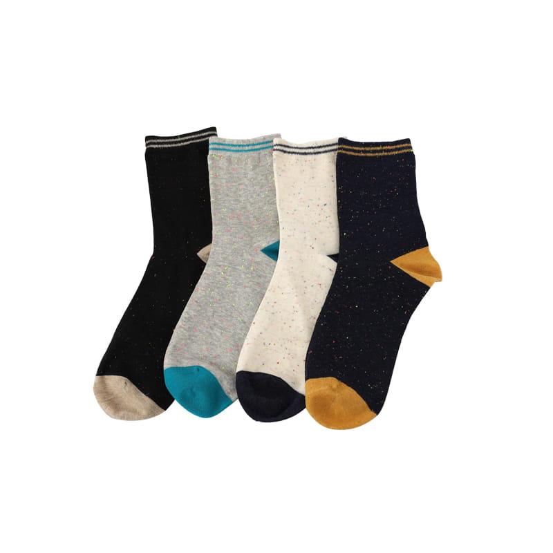 Chaussettes pour hommes en coton peigné, manchette en fil de couleur, bande horizontale, cousues à la main