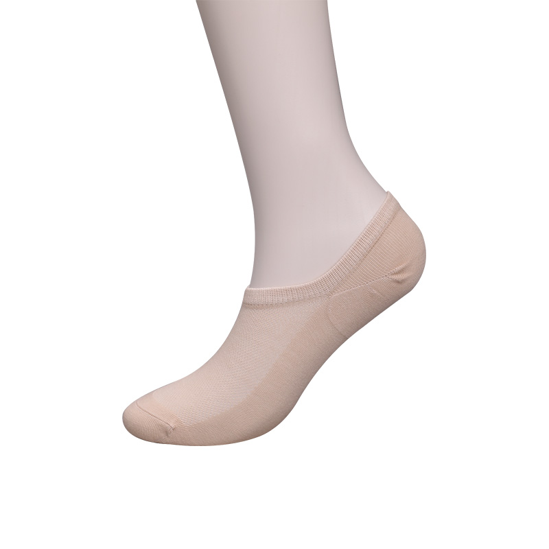 Chaussettes femme ultra fines en coton peigné, nylon et spandex uni demi-maille cousues main WSD1673