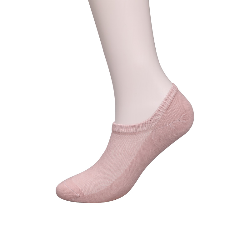 Chaussettes femme ultra fines en coton peigné, nylon et spandex uni demi-maille cousues main WSD1673