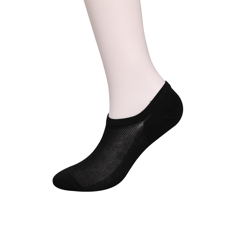 Chaussettes femme ultra fines en coton peigné, nylon et spandex uni demi-maille cousues main WSD1673
