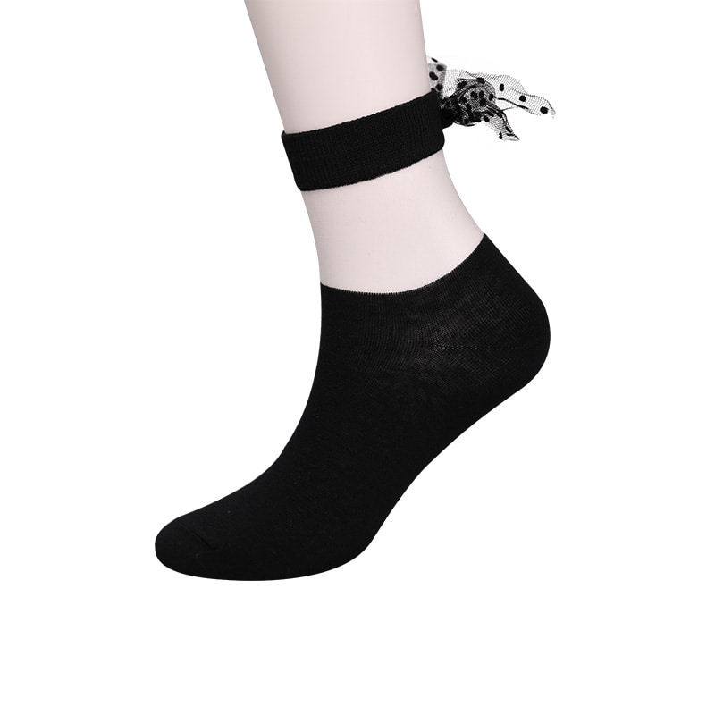 Mode verre soie coton bas femmes chaussettes couture transparente soie nœud papillon femmes chaussettes cristal soie femmes chaussettes WSD1911