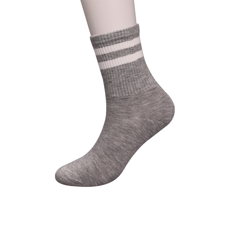 Nylon de soie filé doux recouvert d'ammoniaque 2 bandes horizontales et chaussettes femme renforcées cousues main WSD1536