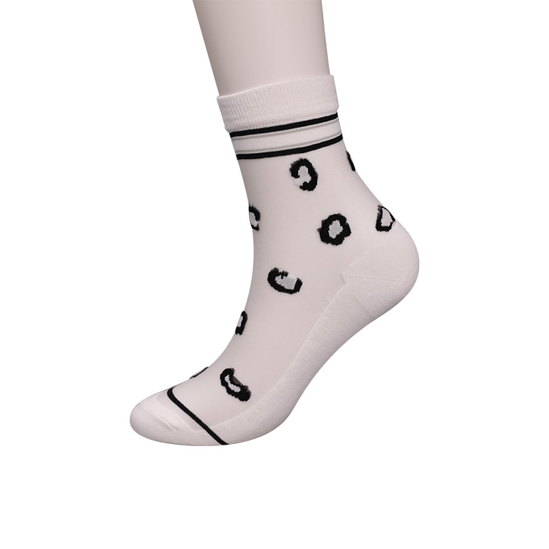 Mode transparent nylon soie coton bas femmes chaussettes motif léopard fleur transparent soie femmes chaussettes cristal soie femmes chaussettes WSD1939