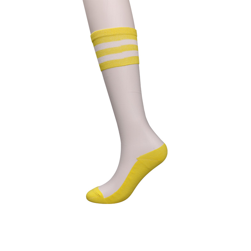 Mode nylon transparent soie coton bas haut Luokou horizontal rayé fleur cristal soie midi et demi chaussettes WSD1951