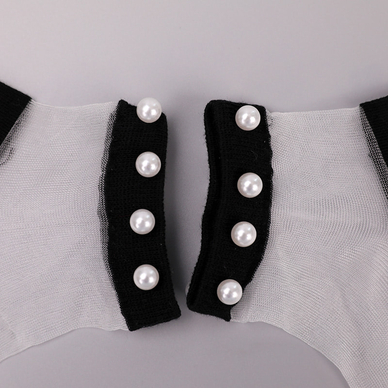 Mode nylon transparent soie coton bas femmes bateau chaussettes haut perle verre cristal soie femmes bateau chaussettes WSD1288