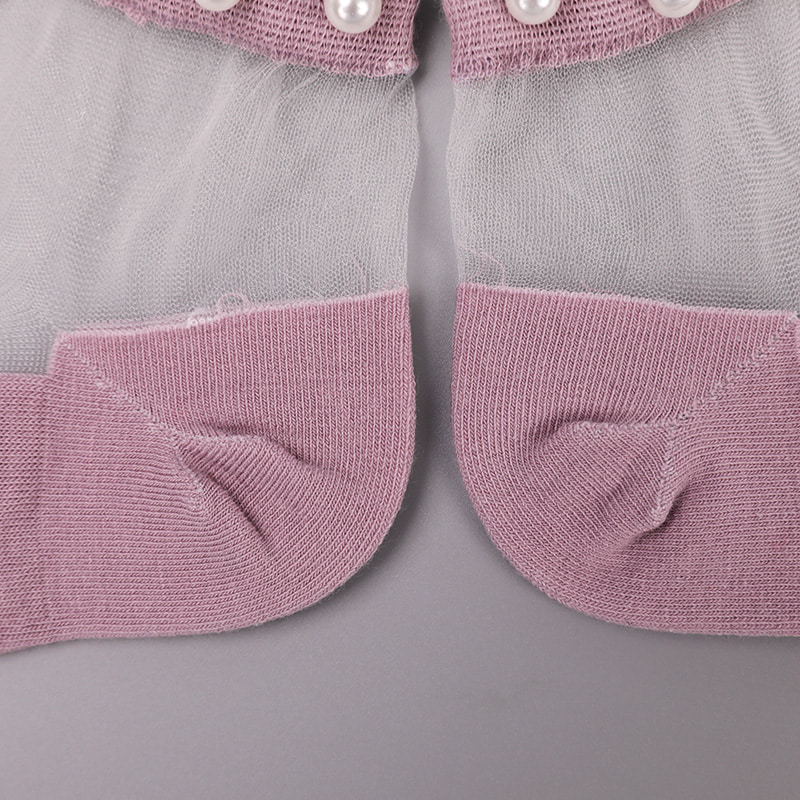 Mode nylon transparent soie coton bas femmes bateau chaussettes haut perle verre cristal soie femmes bateau chaussettes WSD1288