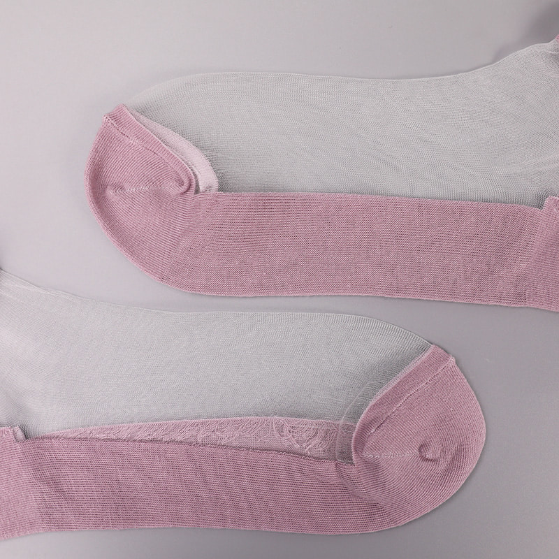 Mode nylon transparent soie coton bas femmes bateau chaussettes haut perle verre cristal soie femmes bateau chaussettes WSD1288