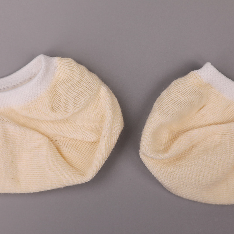 Chaussettes femme invisibles cousues main en coton de couleur naturelle, maille, WSD1401