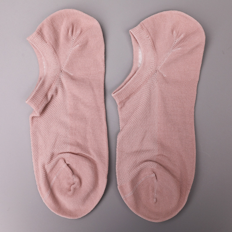 Chaussettes femme ultra fines en coton peigné, nylon et spandex uni demi-maille cousues main WSD1673