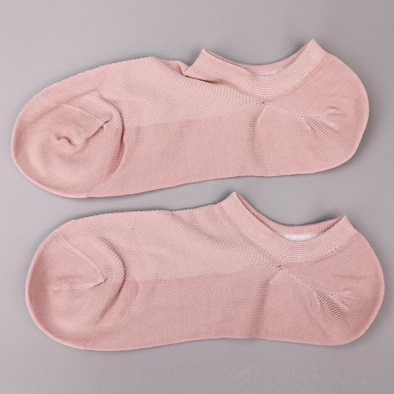 Chaussettes femme ultra fines en coton peigné, nylon et spandex uni demi-maille cousues main WSD1673