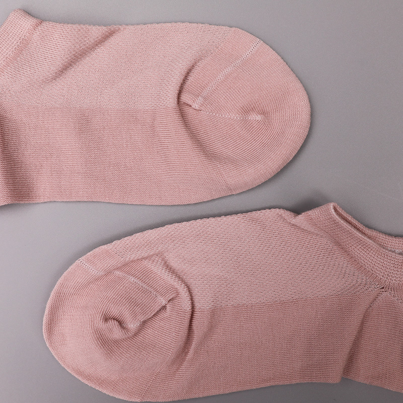 Chaussettes femme ultra fines en coton peigné, nylon et spandex uni demi-maille cousues main WSD1673