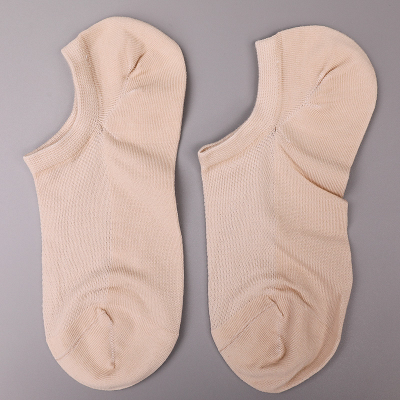 Chaussettes femme ultra fines en coton peigné, nylon et spandex uni demi-maille cousues main WSD1673