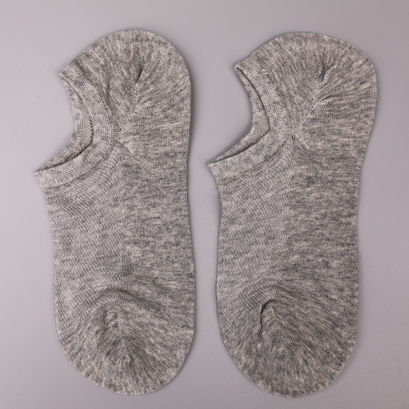 Chaussettes femme ultra fines en coton peigné, nylon et spandex uni demi-maille cousues main WSD1673